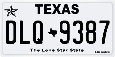 TX license plate DLQ9387
