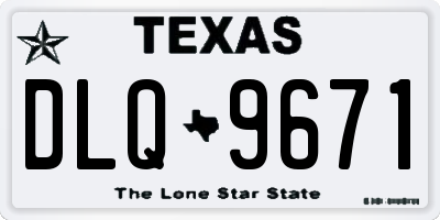 TX license plate DLQ9671