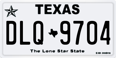TX license plate DLQ9704