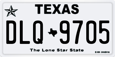 TX license plate DLQ9705