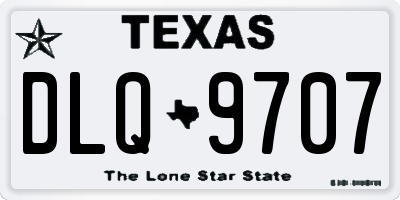 TX license plate DLQ9707