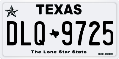 TX license plate DLQ9725