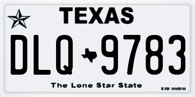 TX license plate DLQ9783