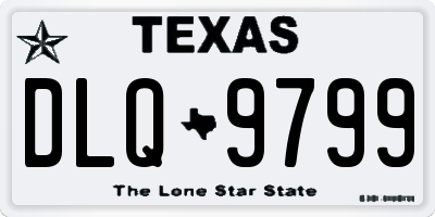 TX license plate DLQ9799
