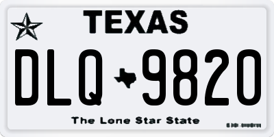 TX license plate DLQ9820