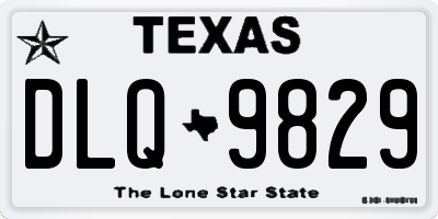 TX license plate DLQ9829