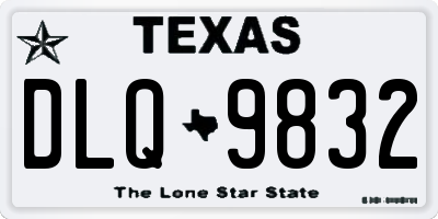 TX license plate DLQ9832