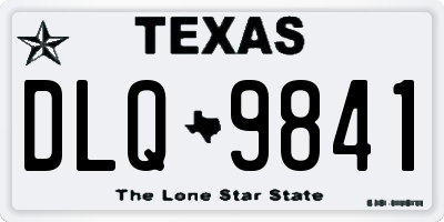 TX license plate DLQ9841