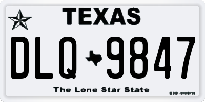 TX license plate DLQ9847