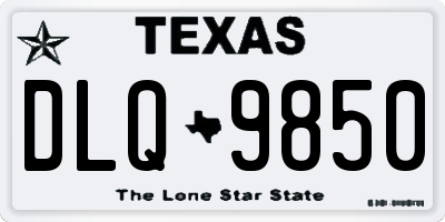 TX license plate DLQ9850