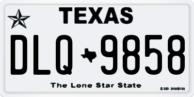 TX license plate DLQ9858