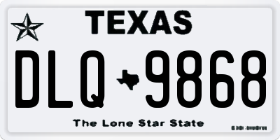 TX license plate DLQ9868