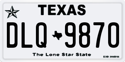 TX license plate DLQ9870