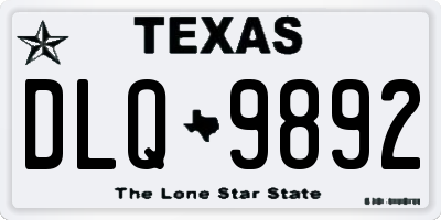 TX license plate DLQ9892