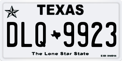 TX license plate DLQ9923