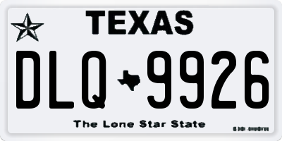 TX license plate DLQ9926