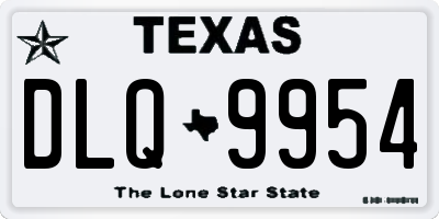 TX license plate DLQ9954