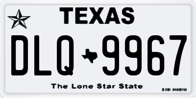 TX license plate DLQ9967