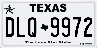 TX license plate DLQ9972