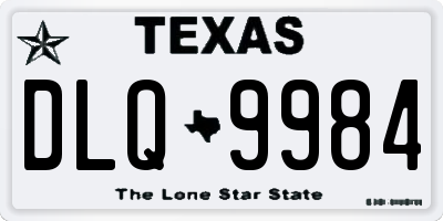 TX license plate DLQ9984