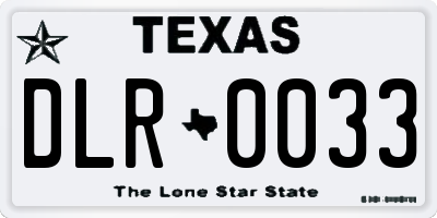 TX license plate DLR0033