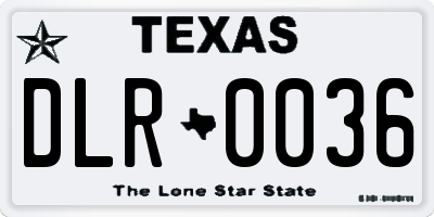 TX license plate DLR0036