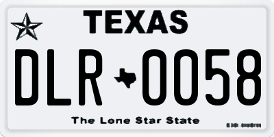 TX license plate DLR0058