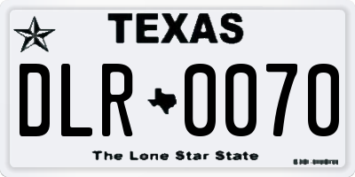 TX license plate DLR0070