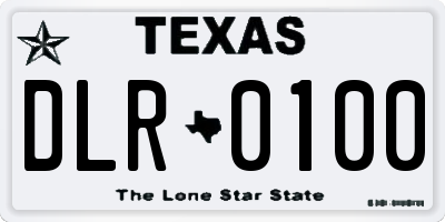 TX license plate DLR0100