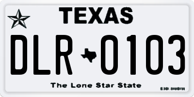 TX license plate DLR0103
