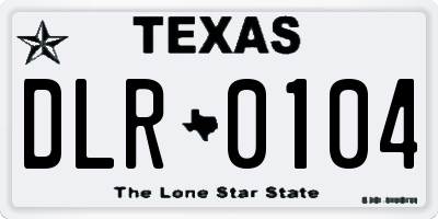TX license plate DLR0104