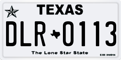 TX license plate DLR0113