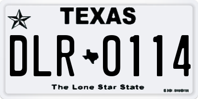 TX license plate DLR0114