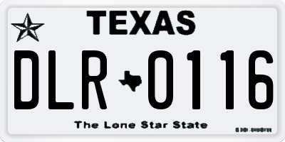 TX license plate DLR0116