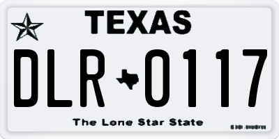 TX license plate DLR0117
