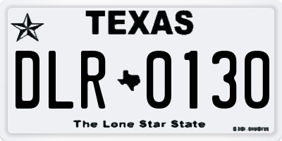 TX license plate DLR0130