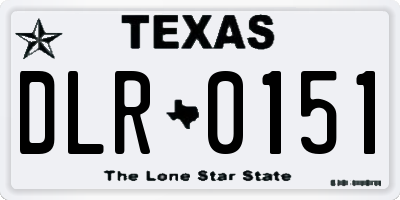 TX license plate DLR0151