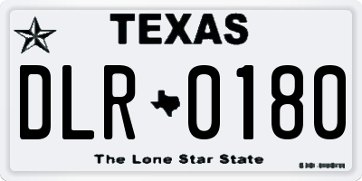 TX license plate DLR0180