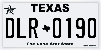 TX license plate DLR0190