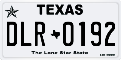 TX license plate DLR0192