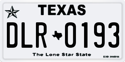 TX license plate DLR0193
