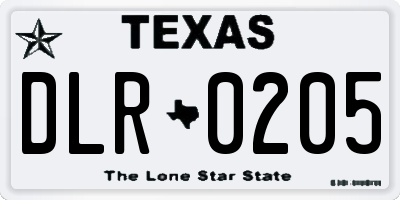 TX license plate DLR0205
