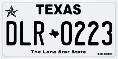 TX license plate DLR0223