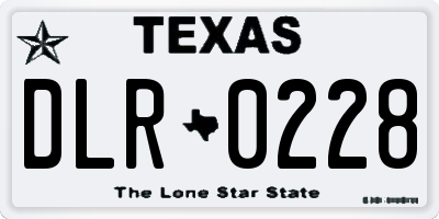 TX license plate DLR0228