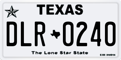 TX license plate DLR0240