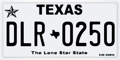 TX license plate DLR0250