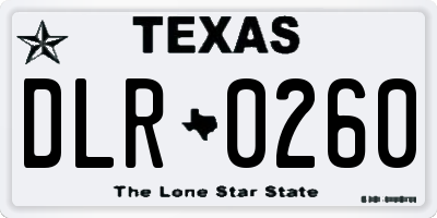 TX license plate DLR0260