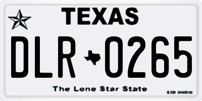 TX license plate DLR0265