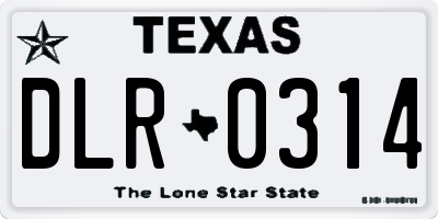TX license plate DLR0314