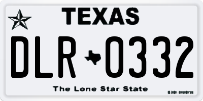 TX license plate DLR0332